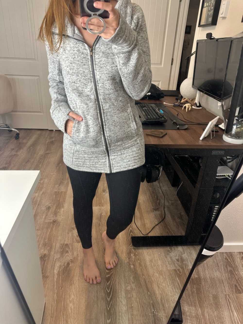 Thread & Supply Light Heather Gray Full-Zip Jacket